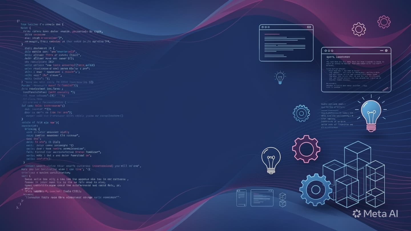 A clean, modern workspace with multiple screens showing code and product designs.